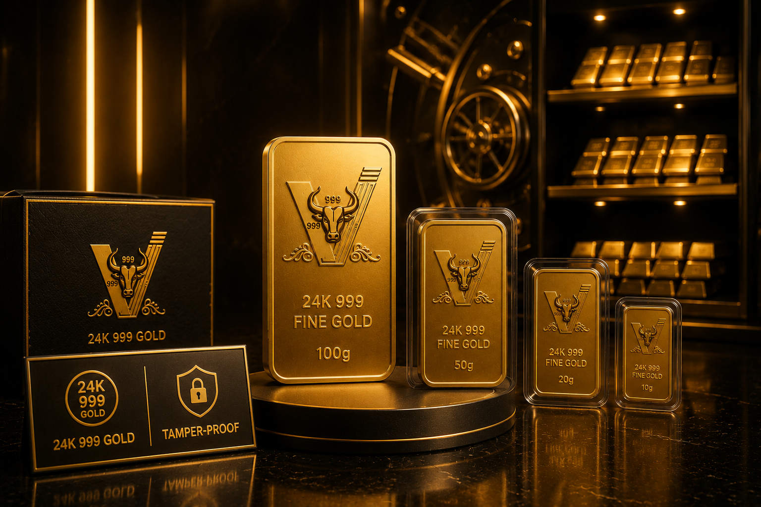 24K 999 Gold Biscuits & Bars